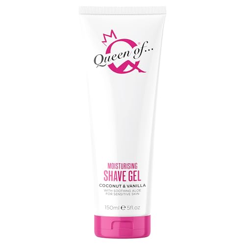 Queen of Ooh la la! Moisturising Womens Shave Gel for Sensitive Skin Low Foam Precision Shaving Cream for Legs Underarms & Bikini Coconut & Vanilla Vegan 93.4% Naturally Derived 150ml