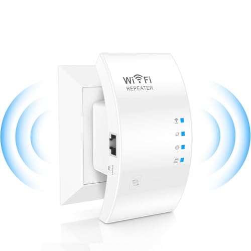 WLAN Verstärker mit 300 Mbps, 2,4GHz WLAN Repeater mit Lan Anschluss, Internet Verstärker WiFi Extender Mit Re-peater/AP...