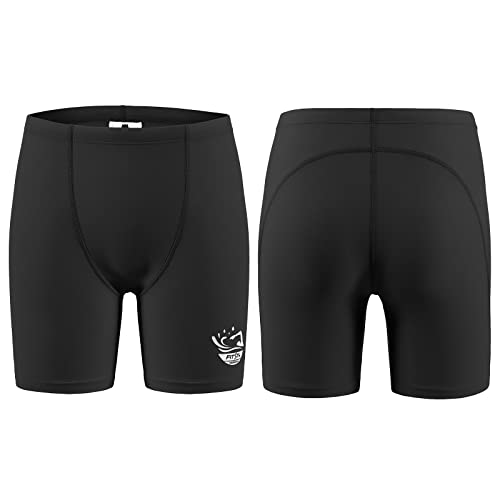 Fitst4 Boys Swim Jammers Youth Competitive Swim Team Suit Bathing Swimsuit Quick Dry Athletic Swimming Shorts Black L #TOP1