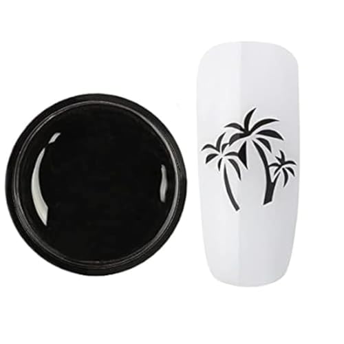 Image of Bolt Bee Professional Painting Gel for Nail Art Gel for Drawing Lines, Monochrome & Colored Designs - Smooth, Highly Pigmented Nail Art (Black, 8g)
