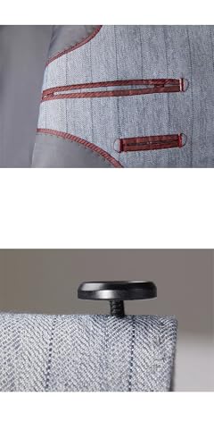 Mens Slim-Fit Striped Three-Piece Suit Set Business Wedding Vest Trousers Combo for Workplace3