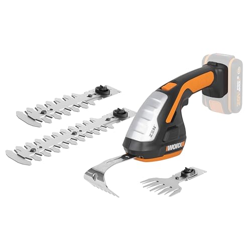 WORX Set Sculpte-Haies et Taille-Herbes sans Fil 20V WG801E.91, Taille-Haies 4 en 1, Set de 4 Lames avec malette de Transport, livré sans Batterie ni Chargeur