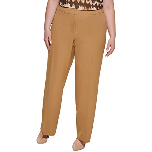 Calvin Klein Womens Plus Low Rise Tapered Ankle Pants Brown 14W