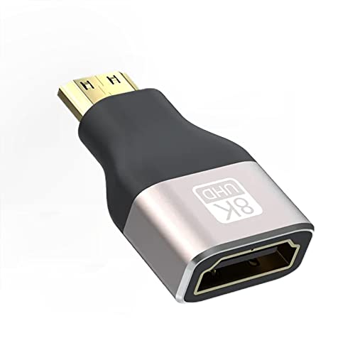 Image of Etzin 8K Mini HDMI Adapter 2.1 Mini HDMI Male to Standard HDMI Female Adapter Convertor Support 8K@60Hz, 4K@144Hz, 2K@240Hz (EPL-953CC)