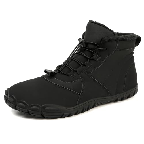 Image of Winter Hike Barefoot Boots Womens,Warm Zero Drop Snow Boot Slip On Barefoot Footwear Men Wide Waterproof hike barefoot shoes Women Hiking Walking Outdoor