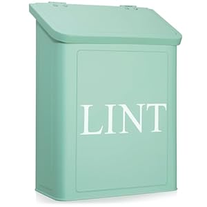 Calindiana Modern Farmhouse Metal Lint Bin for Laundry Room, Mint, 10L