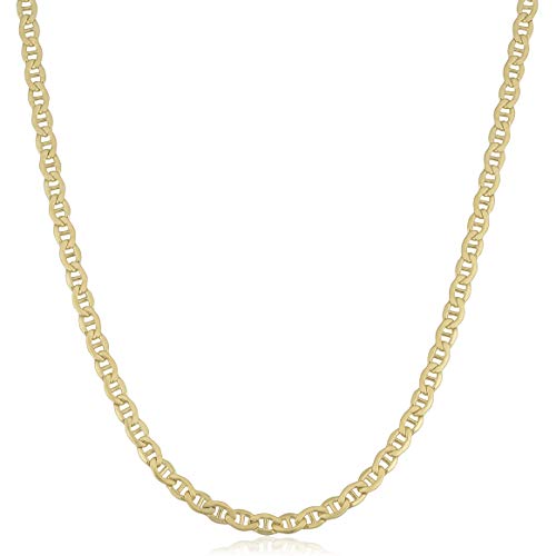 Kooljewelry Solid 14k Yellow Gold Filled Mariner Link Chain Necklace for Men and Women (3.3 mm, 4 mm, 5 mm, 5.8 mm or 7.8 mm)