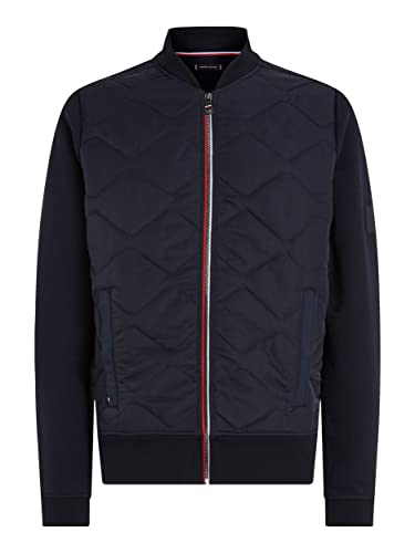 Tommy Hilfiger Mix Media Bomber Fermeture éclair épaisse, Desert Sky, XL Homme