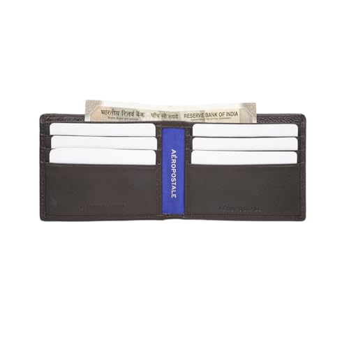 Image of Aeropostale Men's SLIMFOLD Wallet Tucson - Brown | Pebbled Leather | Formal & Minimalist Carry | Ideal for Gifting