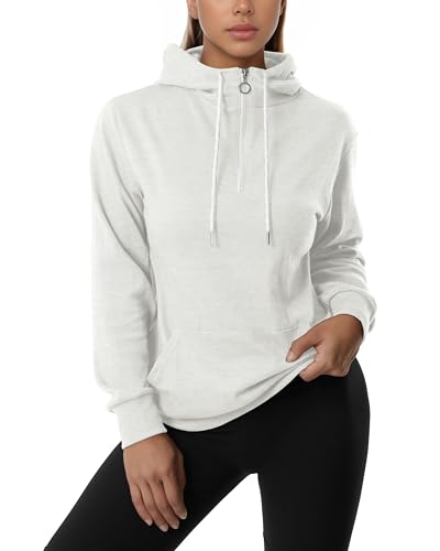 Image of GIVON Womens Casual Zip Up Hoodie Cotton Blend Soft Fabric Basic Layering Hooded Jacket with Kangaroo Pocket