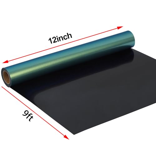 Image of FUNKAKA Chameleon HTV Heat Transfer Vinyl Rolls, 12 inch X 9ft Cyan to Green