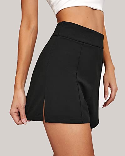 Image of Mehrang Solid Women Black High Waist Shorts for Women and Girls Casual Wear