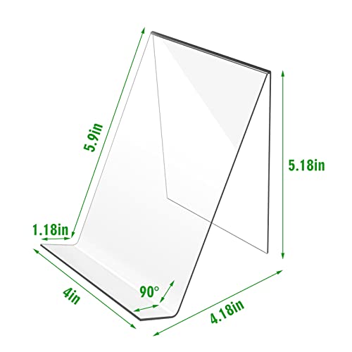 trophable 12PACK Acrylic Book Stand, 4x5 Inch Clear Book Display Easel Clear Acrylic Holder for Displaying Picture，Notebooks,Music Sheets Artworks,CDs by trophable - Image 2