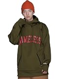 namelessage(ネームレスエイジ) スノーボード パーカー 撥水 防風 3層フィルム入り ボンディング プルオーバー 5サイズ age-760 ダークアーミー Lサイズ スノーボード ウェア スノボ メンズ レディース スキーウェア インナー