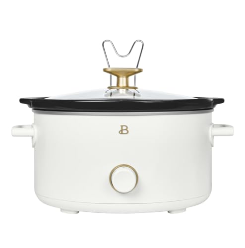 Beautiful 8 Qt Manual Slow Cooker, White Icing by Drew Barrymore