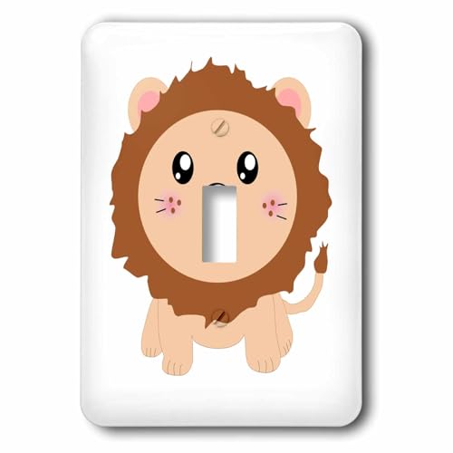 Interrupteur à bascule unique motif lionceau dessin animé marron - 2