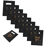 WOONEKY 100個 礼品包装袋 ブラック 小型中型プレゼントバッグ 人間工学ハンドル付き 結婚式 パーティー ショップ用