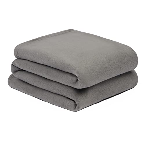 Dreamscene Charcoal Grey Throw for Sofa, Super Soft Warm Cosy Polar Fleece Throw Blanket for Bed Garden Blankets Lightweight Fluffy Single Fleece Blanket, 120 x 150cm