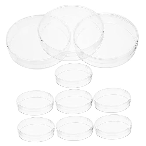 SOLUSTRE 10pcs Culture Plate Experiment Dish Science Experiment Container Bioresearch Tissue Plate Cell Culture Dish Lab Dishes Petri Dishes with Lids Petri Dish Plates Agar Dish Plastic