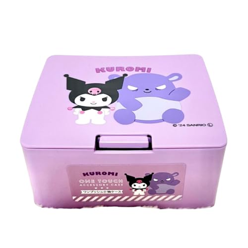 can do Kuromi One Push One Touch Open Type Lid Accessory Cosmetics Case Box L4,2 × A8,5 × D5 polegadas, multicolorido, japonês, roxo, rosa, 38319, rosa, Estojo pequeno