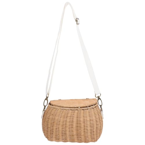 Panier à vélo en rotin enfant panier guidon solide avec sac tissu