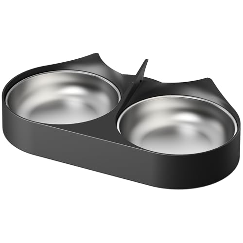 Image of PETLIBRO Pet Food Splitter with Stainless Steel Bowls, Automatic Cat Feeder Bowls for Two Cats or Dogs, Suitable for PETLIBRO Automatic Cat Feeder PLAF005, PLAF006, PLAF103, PLAF203, Black
