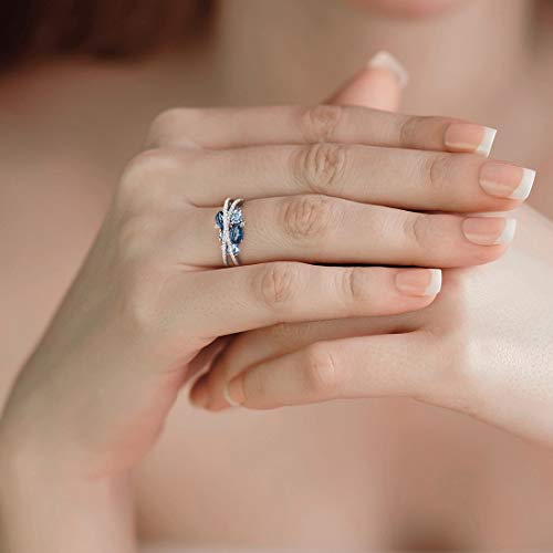 Santuzza 925 Sterling Silver Twist Ring White Cubic Zirconia Rings4