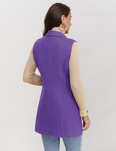 Image of IDEALSANXUN Plaid Vest for Women Fall Winter Sleeveless Blazer Jackets