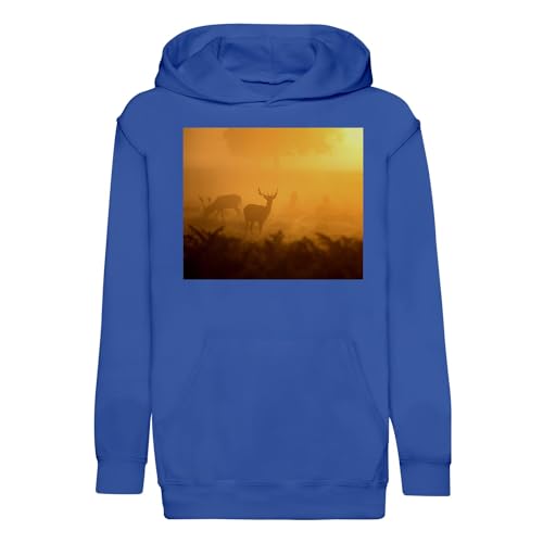 Sweat capuche enfant cerf et biche, cadeau d'anniversaire idéal nature