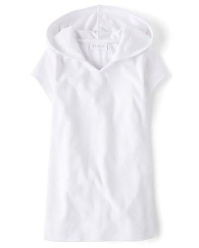 The Children's Place,Girls,Hooded Swim Coverups,White,Medium