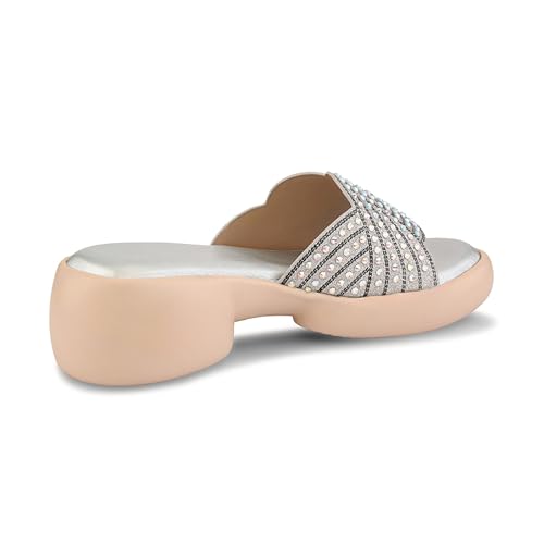 Image of Centrino Women's Sandals | Stylish Slip-On Sandals for Ladies |Elegant Slide Sandals with Butterfly Studded Embellishment Design | Lightweight and Durable Fashion Footwear (9310)