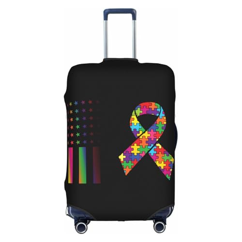 Travel Luggage Cover Vintage Autism Awareness Fashion Washable Baggage Suitcase Protector Fit For Luggage Small