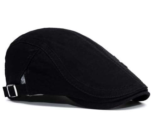 Image of Cotton Newsboy Cap,Breathable Ivy Gatsby Cabbie Beret Hat for Men's Women Driving Hunting Golf