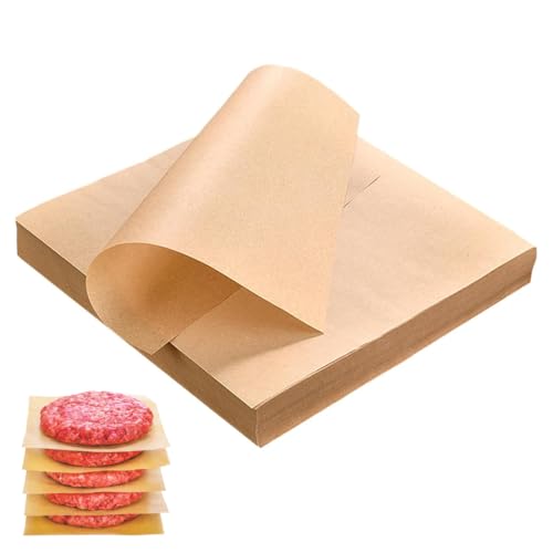 QOCUILC 100 feuilles d'emballages alimentaires. Papier ciré résistant à l'huile pour emballer des aliments, adapté à l'emballage de hamburgers, frites,...