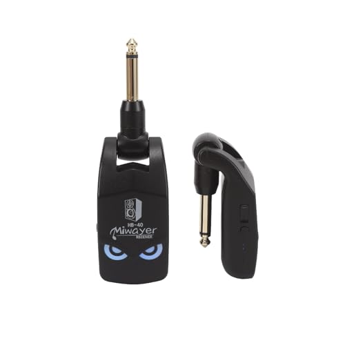 Sistema inalámbrico para guitarra Miwayer 2,4 GHz con batería de litio recargable, transmisor y receptor para guitarra eléctrica, bajo, violín y teclado (HB-40 Negro) miniatura 5