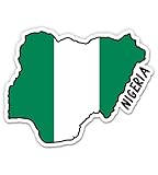 Squiddy Nigeria Map with Flag - Vinyl Sticker Decal for Phone, Laptop, Water Bottle - 3"