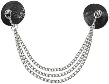 Hotspot Leather Chain Detail Pasties Breast Nipple Covers Black
