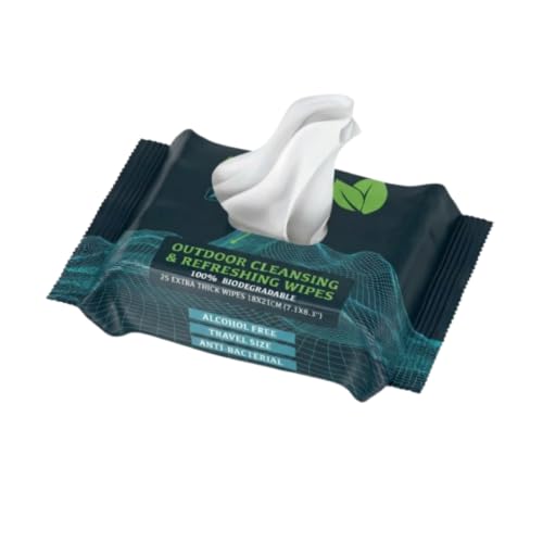 Combat Wipes ACTIVE Outdoor Wet Wipes - Extra Thick Camping Gear, Biodegradable, Body & Hand...