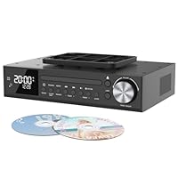 MONODEAL Bluetooth CD Player,Under Cabinet Kitchen FM Radio CD Player,Dual HD Speakers,Wireless 2