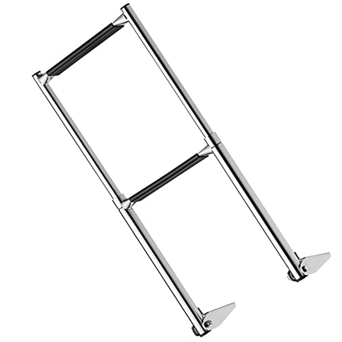 Échelle inox yacht 2 marches avec finition miroir pour plateforme marine