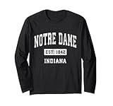 Notre Dame Indiana in Vintage Styles Sports Design Long Sleeve T-Shirt