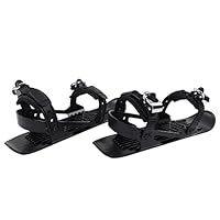 fansheng Mini Short Ski Skates, Portable Snow Skate mit Einstellbarer Bindung für Männer Frauen Erwachsene Anfänger, Schnee-Ski-Schuh für Skifahren, Winter-Outdoor-Sport, Schlittschuhe (Schwarz)