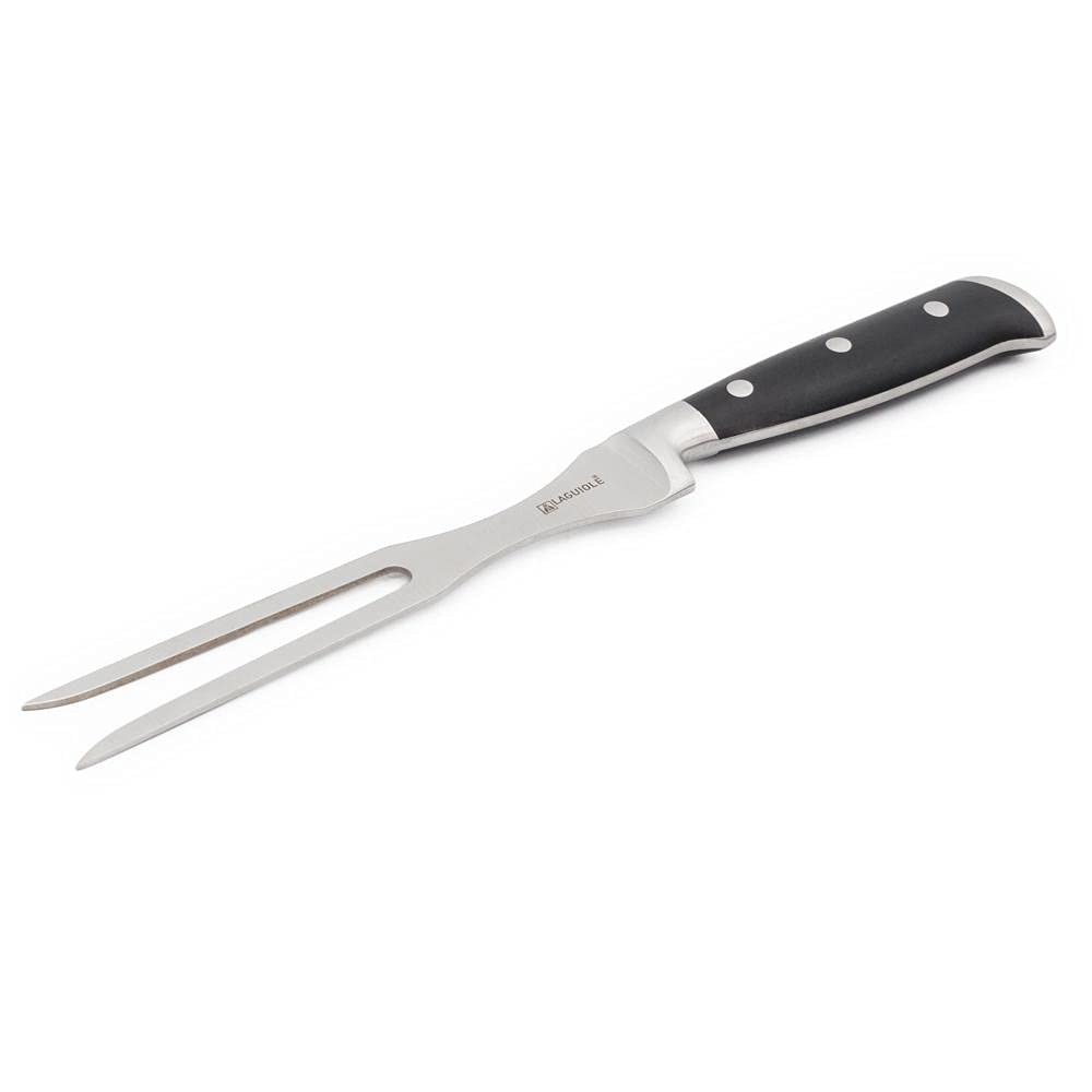 Laguiole Cuisson Tranchiergabel, 30,5 cm, Silber/Schwarz