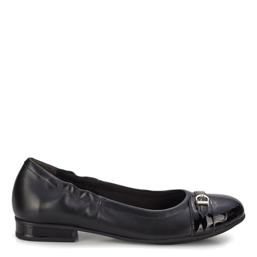 Ros Hommerson Women's, Trista Flat, 11 Narrow, Black Leather/Patent Croc2