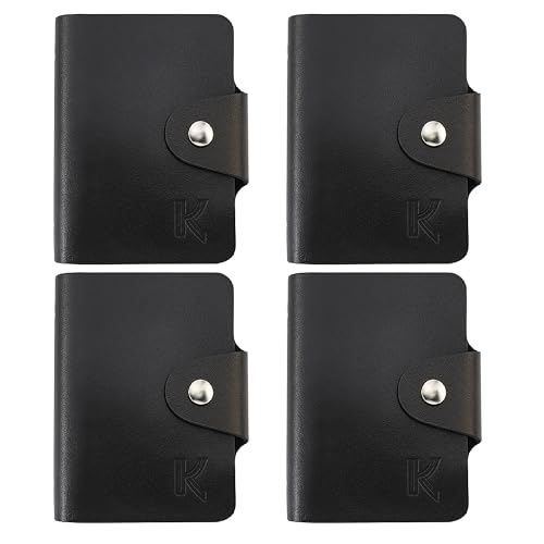 Image of Kraptick Card Holder Wallet for Men & Women - Credit Card Holder Organizer Multi Slot Card Case Wallet Compact Visiting Card Holder Slim Pocket Card Organizer for Daily Use & Travel (Pack of 4 Black)