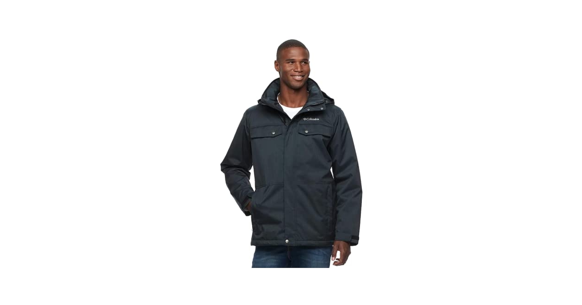 Columbia Men's Thermal Coil Hooded Jacket (L, Black) at