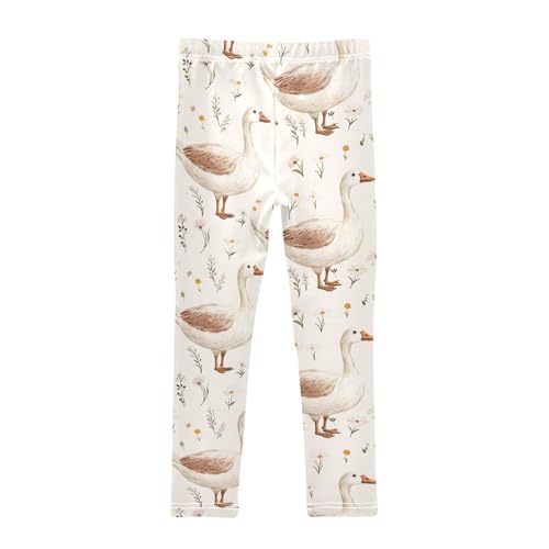 Hand Drawn Goose Girls Leggings,Workout Leggings for Girls Toddler Athletic Legging Size for 3-10T2