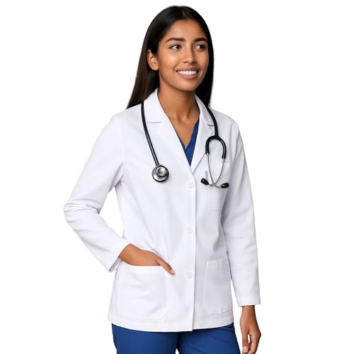 Image of uniformer Full Sleeves Lab Coat for Women | Professional Lab Coat | Durable & Comfortable | Lightweight & Breathable Fabric | Anti-Wrinkle |Ideal for Medical, Science & Laboratory Use