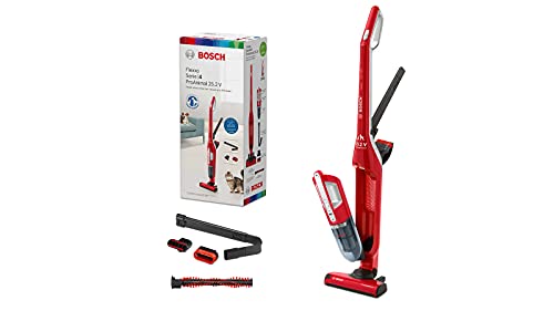 Bosch Flexxo Serie | 4 ProAnimal - Aspirateur rechargeable 2 en 1 sans fil : aspirateur balai et aspirateur de table, avec accessoires pour poils d'animaux, aspire différents types de sol, rouge - Image 3