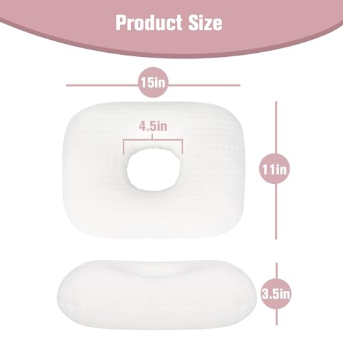 Ear Piercing Pillow for Side Sleepers, Ear Pillows with Holes for Pain, Earring Inflammation Pressure Sores, Cotton Earring Pillow for CNH Side Sleepers